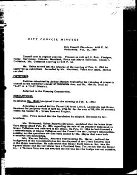City Council Meeting Minutes, February 23, 1966