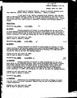 City Council Meeting Minutes, April 16, 1956