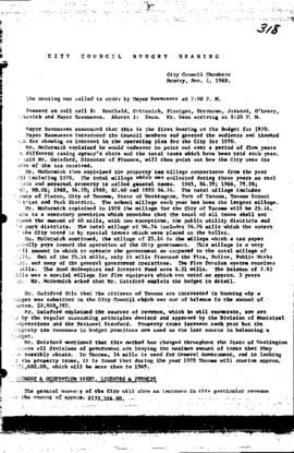 City Council Meeting Minutes, December 1, 1969