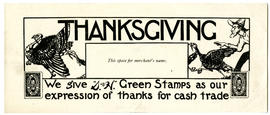 Small proof sheet of drawing for S.& H. for Thanksgiving ad