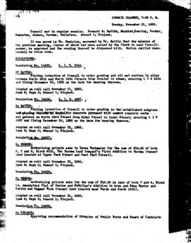 City Council Meeting Minutes, November 21, 1955