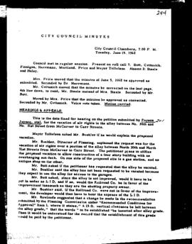 City Council Meeting Minutes, June 19, 1962