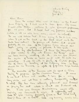 T. Handforth Letter to Stan from China June 27th 1935