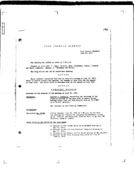 City Council Meeting Minutes, June 26, 1973
