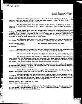 City Council Meeting Minutes, February 16, 1959