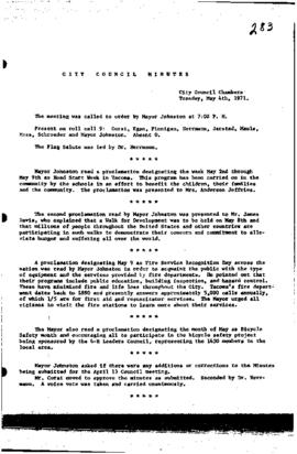 City Council Meeting Minutes, May 4, 1971