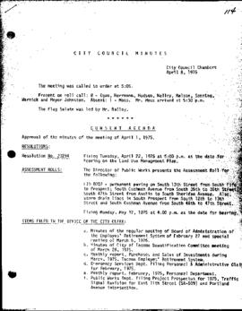 City Council Meeting Minutes, April 8, 1975