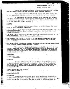 City Council Meeting Minutes, June 25, 1956