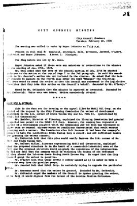 City Council Meeting Minutes, February 10, 1970