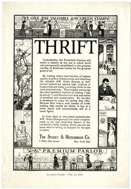 Proofsheet of drawing by T.S.H for The Sperry & Hutchinson Co. Investment Weekly