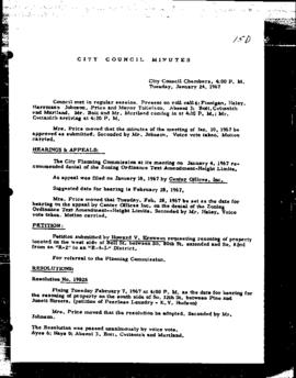City Council Meeting Minutes, January 24, 1967