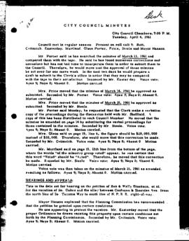 City Council Meeting Minutes, April 4, 1961
