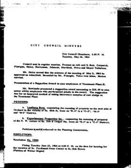 City Council Meeting Minutes, May 26, 1964