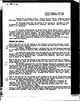 City Council Meeting Minutes, September 14, 1959
