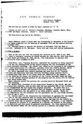 City Council Meeting Minutes, October 13, 1970