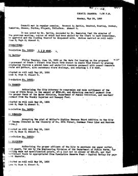 City Council Meeting Minutes, May 28, 1956