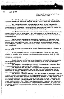 City Council Meeting Minutes, May 2, 1960