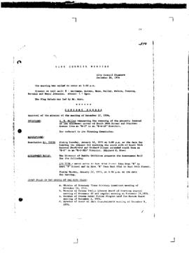 City Council Meeting Minutes, December 26, 1974