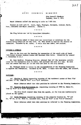 City Council Meeting Minutes, June 1, 1971