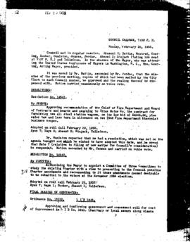 City Council Meeting Minutes, February 20, 1956