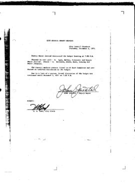 City Council Meeting Minutes, December 2, 1971