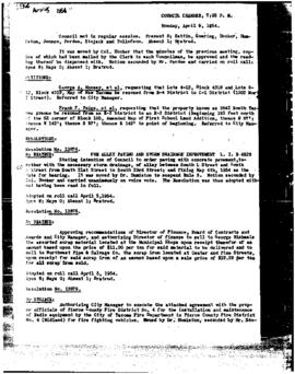 City Council Meeting Minutes, April 5, 1954