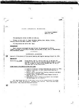 City Council Meeting Minutes, April 23, 1974