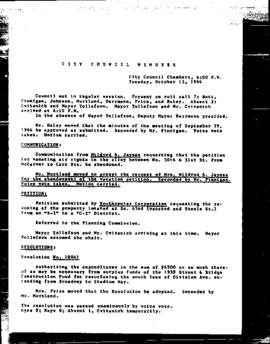 City Council Meeting Minutes, October 13, 1964