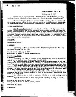 City Council Meeting Minutes, July 8, 1957