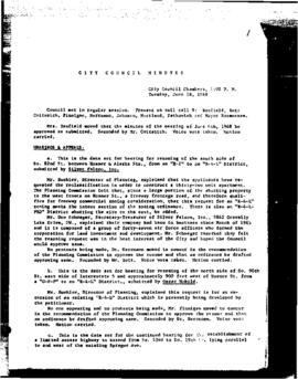 City Council Meeting Minutes, June 18, 1968