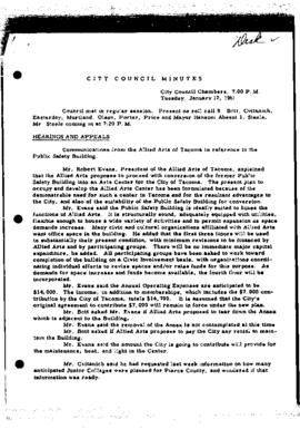 City Council Meeting Minutes, January 17, 1961