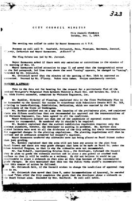 City Council Meeting Minutes, December 2, 1969