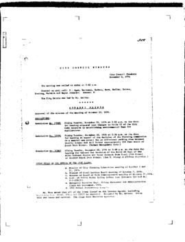 City Council Meeting Minutes, November 6, 1974
