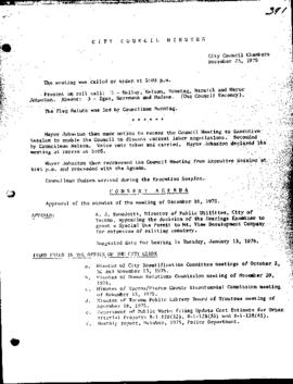 City Council Meeting Minutes, December 23, 1975