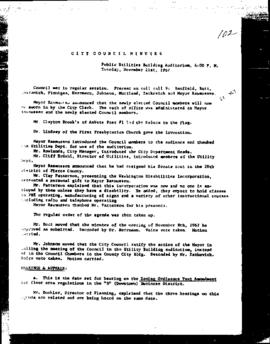 City Council Meeting Minutes, November 21, 1967