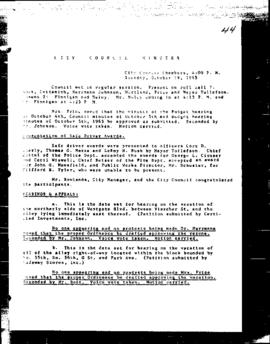 City Council Meeting Minutes, October 19, 1965
