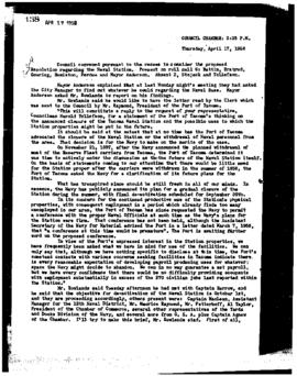 City Council Meeting Minutes, April 17, 1958