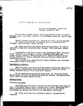 City Council Meeting Minutes, October 11, 1966