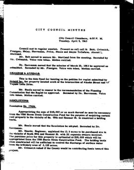 City Council Meeting Minutes, April 9, 1963