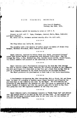 City Council Meeting Minutes, May 18, 1971