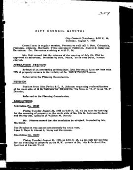 City Council Meeting Minutes, August 9, 1966