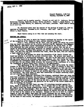 City Council Meeting Minutes, September 8, 1959