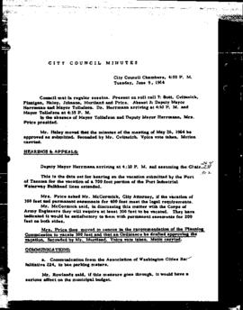 City Council Meeting Minutes, June 9, 1964