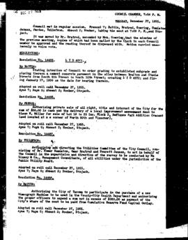 City Council Meeting Minutes, December 27, 1955