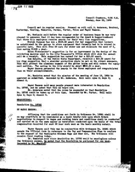 City Council Meeting Minutes, June 22, 1959