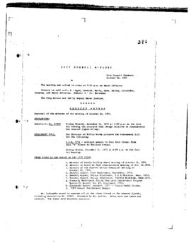 City Council Meeting Minutes, October 31, 1972
