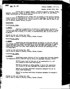 City Council Meeting Minutes, October 25, 1954