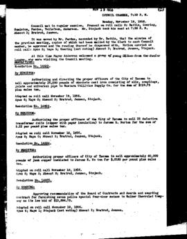 City Council Meeting Minutes, November 19, 1956