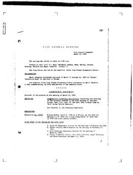 City Council Meeting Minutes, March 19, 1974