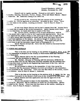 City Council Meeting Minutes, November 23, 1959